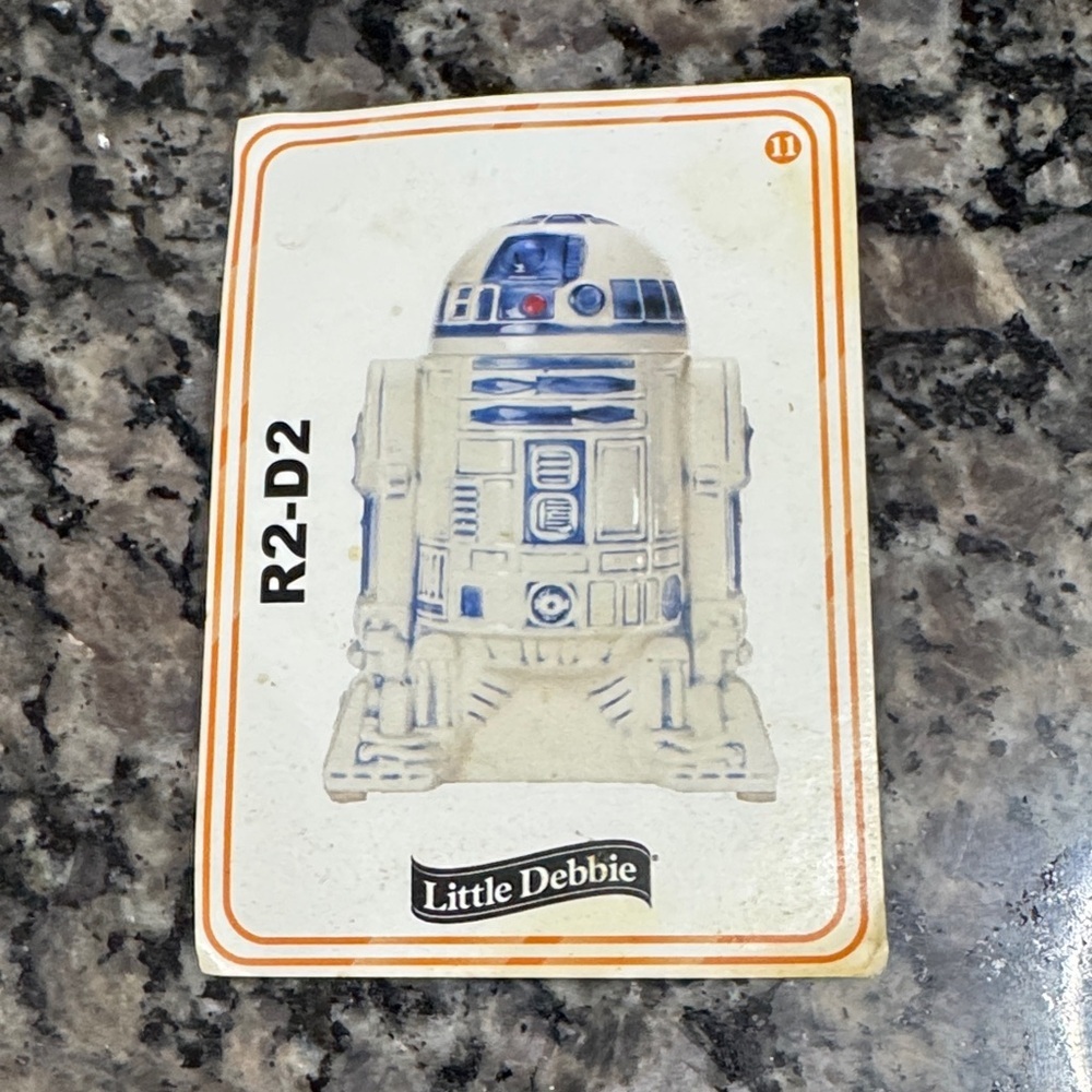 Star Wars R2-D2 vintage trading Card in Blue and White